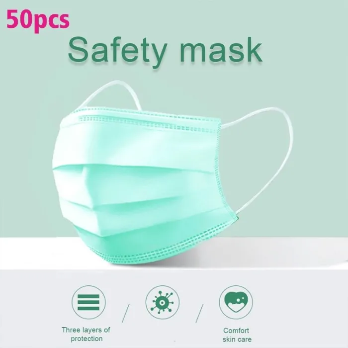 Disposable face/ mouth masks - 3 layer - anti-dust - anti bacterial - premium green