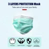 Disponibel ansikte / munmasker - 3 lager - anti-damm - anti bakterie - premium grön