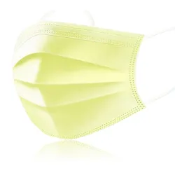 Máscaras descartáveis face / boca - 3 camada - anti-poeira - anti bacteriano - amarelo premium