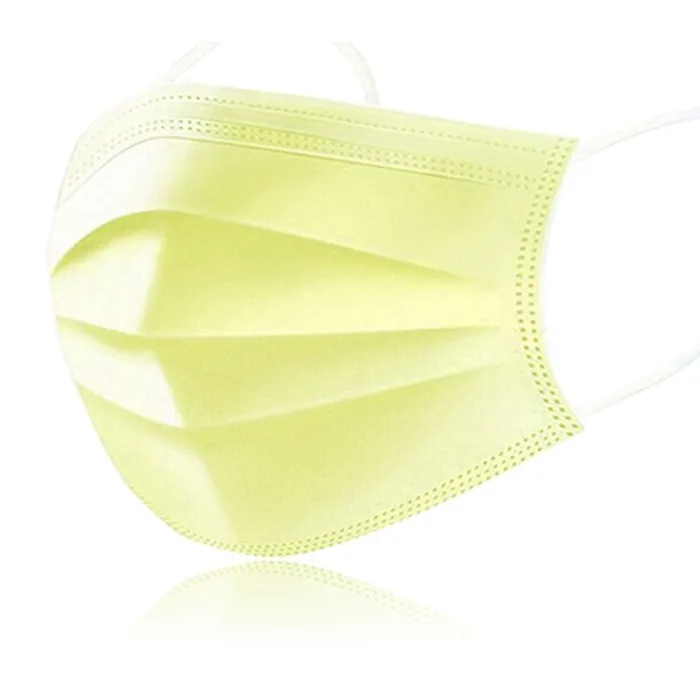 Masques de visage/de bouche jetables - 3 couches - anti-dust - anti bactérien - premium jaune