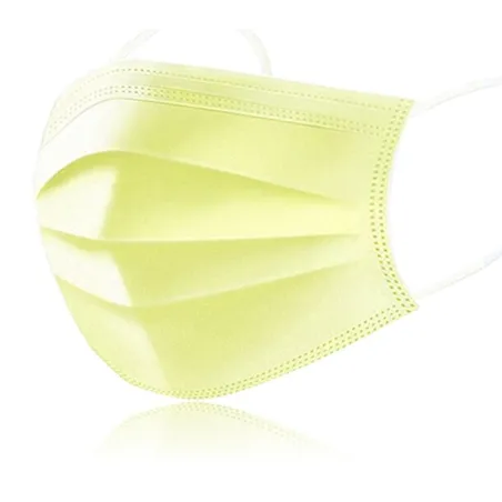Masques de visage/de bouche jetables - 3 couches - anti-dust - anti bactérien - premium jaune