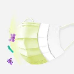 Masques de visage/de bouche jetables - 3 couches - anti-dust - anti bactérien - premium jaune