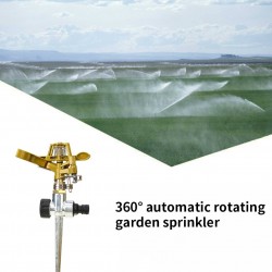 Irrigatore girevole a 360 gradi dell'acqua del giardino - spruzzatore regolabile durevole - supporto in metallo
