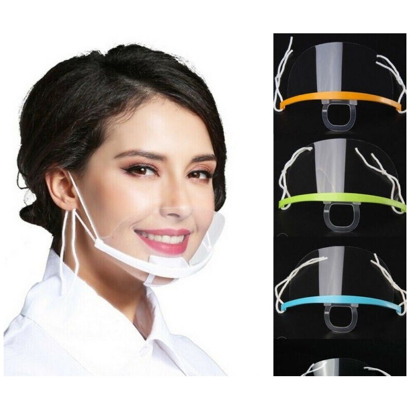 Máscara bucal transparente - antiembaçante / antisaliva - protetor bucal de plástico - leitura labial