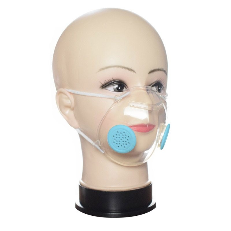 Przezroczysta maska na twarz / usta dla osób niesłyszących z filtrami PM2,5 - przeciwpyłowa / antybakteryjna - czytanie z ust...