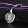 Rose flower in crystal heart - LED - keychainKeyrings