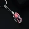 Flor de rosa no coração de cristal - LED - chaveiro