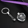 Rose blomma i kristall hjärta - LED - keychain
