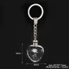 Ruusukukkia kristallisessa sydämessä - LED - keychain