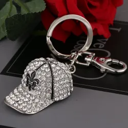 Crystal baseball hatt - keychain