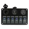 6 Gang 12V switch panel - 5V Dual USB - digital voltmeter