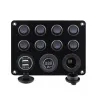 8 Gang toggle switch panel - 12V - 24V - Dual USB - digital voltmeter - waterproofSwitches