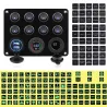 8 8 8 Gang toggle kytkinpaneeli - 12V - 24V - Dual USB - digitaalinen jännite