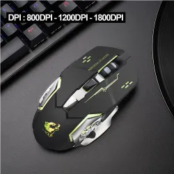 Trådlös optisk spelmus - uppladdningsbar - tyst - LED backlit - ergonomisk