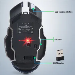 MouseRatón de juego óptico inalámbrico - recargable - silencio - retroiluminado LED - ergonomía
