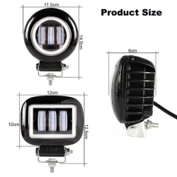 6D Linse - 5 Zoll - 30W 12V - LED-Lichtleiste - Reflektor für 4x4 ATV-SUV-Lkw - Spot / Nebellicht - Halo - Fahrleuchten