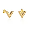 AretesV patrón pendientes stud - acero inoxidable