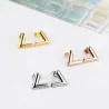 V pattern stud earrings - stainless steel