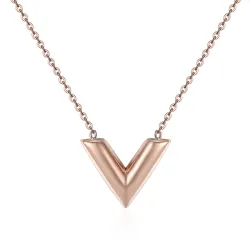 CollarV Colgante de letras con collar - acero inoxidable