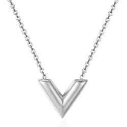 CollarV Colgante de letras con collar - acero inoxidable