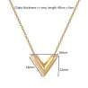 CollarV Colgante de letras con collar - acero inoxidable