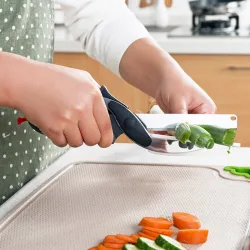 2 in 1 utility knife & scissors - stainless steel kitchen tool