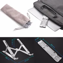 Macbook / laptop aluminium stand - justerbar & vikbar