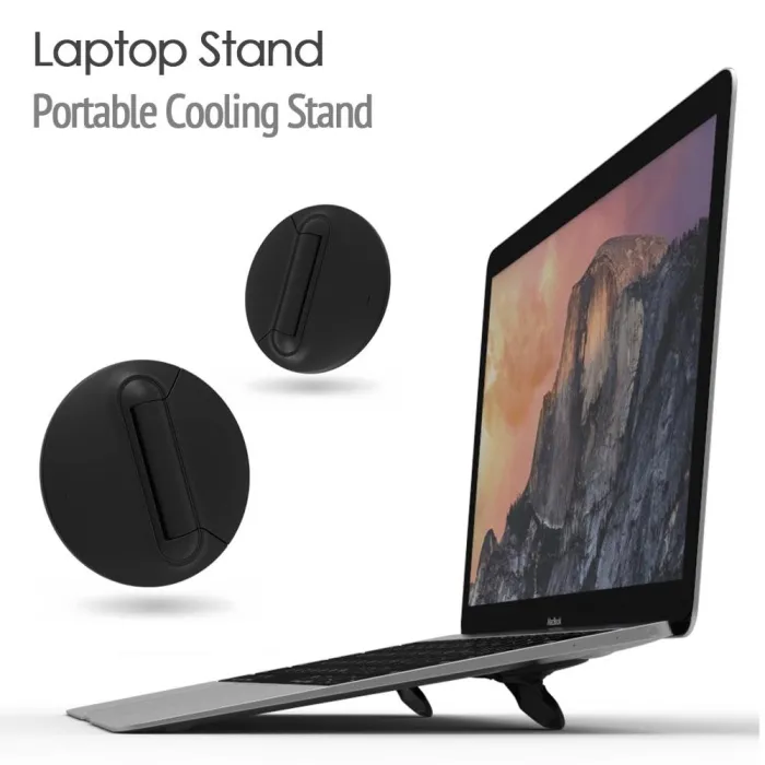 Macbook / laptop stand brackets - adjustable - black - universal cooling stand