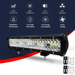 60W - 420W - Light-bar LED - combo spotlights for trucks - off-roads - tracteurs - 4x4 SUV - ATV - bateaux