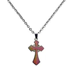 CollaresColor cambiante thermo cruz - collar de acero inoxidable