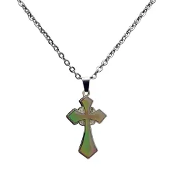 CollaresColor cambiante thermo cruz - collar de acero inoxidable