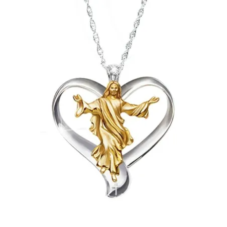 CollaresColgante corazón de Jesús - collar de acero inoxidable