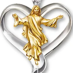 Jesus heart pendant - stainless steel necklaceNecklaces