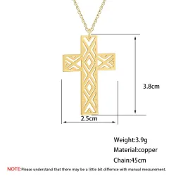 Hollow-out cross with nicklace – ruostumaton teräs