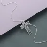 Hollow-out kors med halsband - rostfritt stål
