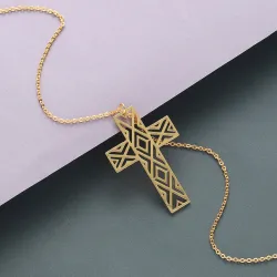 Collana con croce a forma di cavallo - acciaio inossidabile