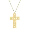 CollarCruz hueca con collar - acero inoxidable