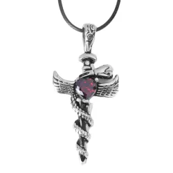 Dragon Sword Cross Pendant Necklace - AntiqueKettingen