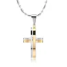 CollaresModa negro - plata - oro doble cruz - acero inoxidable collar - unisex
