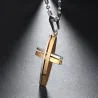 CollaresModa negro - plata - oro doble cruz - acero inoxidable collar - unisex