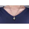 Moda nero -argento - doppia croce d'oro - collana di acciaio inossidabile - unisex
