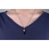 CollaresModa negro - plata - oro doble cruz - acero inoxidable collar - unisex