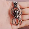 Vintage hope spider & skull pendant - ruostumaton teräs kaulakoru