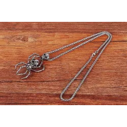 Vintage hope spider & skull pendant - ruostumaton teräs kaulakoru