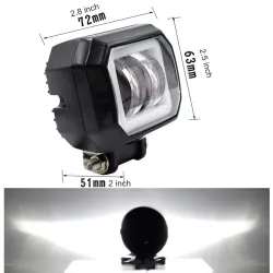 20W - 12V - 6000K - DRL - barra de luz LED com HELO - refletor - para motocicleta - SUV - caminhão - ATV - trator