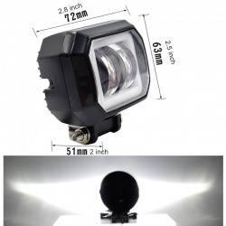 20W - 12V - 6000K - DRL - LED ljus bar med HELO - reflektor - för motorcykel - SUV - lastbil - ATV - traktor