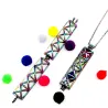 Rektangulärt rör med pärlpärlor - rostfritt stål halsband