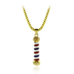 Gold & silver necklace with a microphone