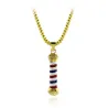 Gold & silver necklace with a microphone