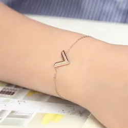 PulseraV letra - brazalete de acero inoxidable